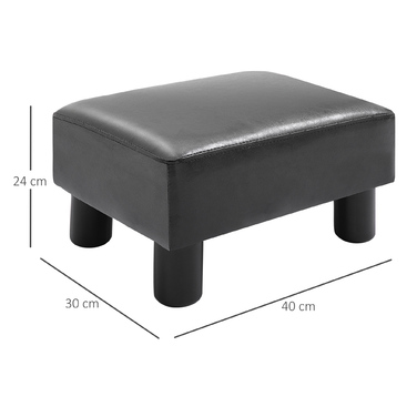Лавка для табуретів HOMCOM Chesterfield зі штучної шкіри Black 40x30x24см стильна та зручна для вітальні та передпокою
