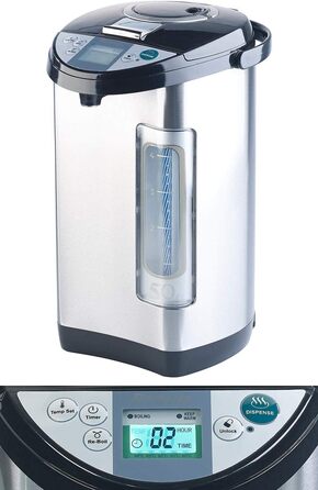 Електричний чайник Rosenstein & Söhne: диспенсер гарячої води, 5 літрів, 5 температурних режимів, 1200 Вт