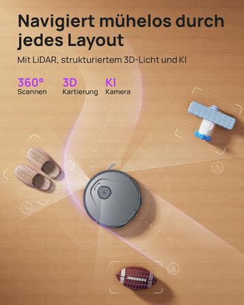 Робот-пилосос 3i P10 Ultra S з вологою ганчіркою, станція самостійного очищення, 18000 Па, для прибирання кутів, миття та сушіння, самостійне очищення та заправка, знімний моп, чорний