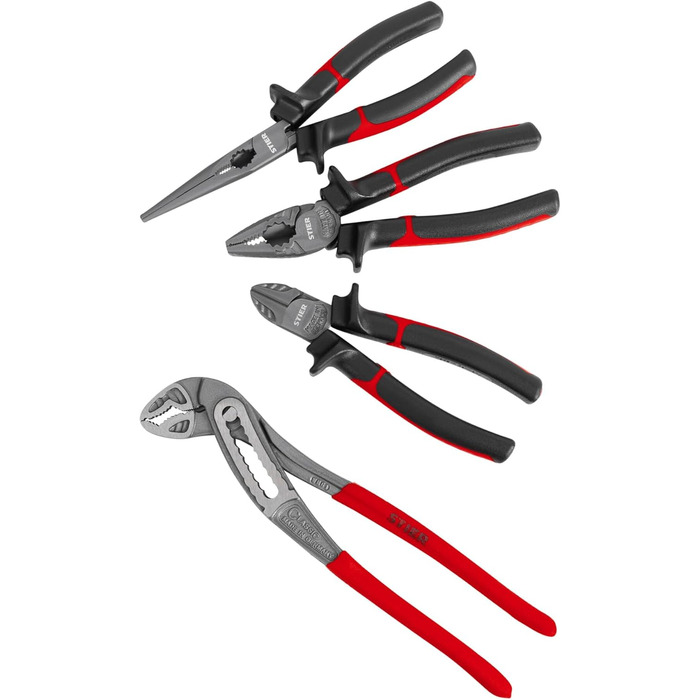 Набір інструментів STIER 144 предмети в алюмінієвому кейсі: викрутки, плоскогубці, ножиці, пилка та інше