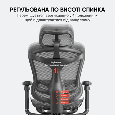 Офісне крісло SIHOO Doro С300 black з 3D-підлокітниками