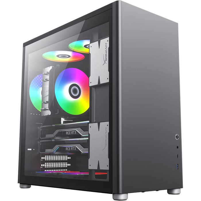 Ігровий корпус GameMax Spark Pro Cube ATX з двома загартованими скляними панелями, USB 3.0, Type-C, чорний