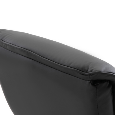 Крісло HOMCOM з пуфом, крісло для телевізора, м'яке крісло, 360° обертання, нахил 145°, з ретро-дизайном Честерфілд, обтягнуте PU-шкірою, з дерев'яними вставками, металевим каркасом, чорного кольору, розміром 82 x 83 x 110 см