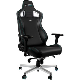 Ігровий крісло Noblechairs Epic - Mercedes-AMG Petronas F1 Team Edition, преміум-модель з підголівником та поперековою підтримкою, чорний, для геймерів
