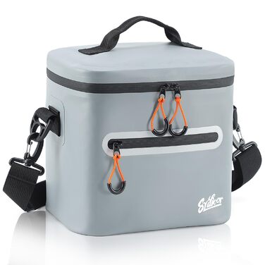 Термосумка-холодильник 7/14/24л ізольована водонепроникна для кемпінгу, пікніка, пляжу та грилю - міцна, сіра 7л