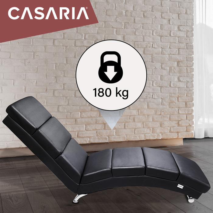 Relax Lounger London чорний зі штучної шкіри