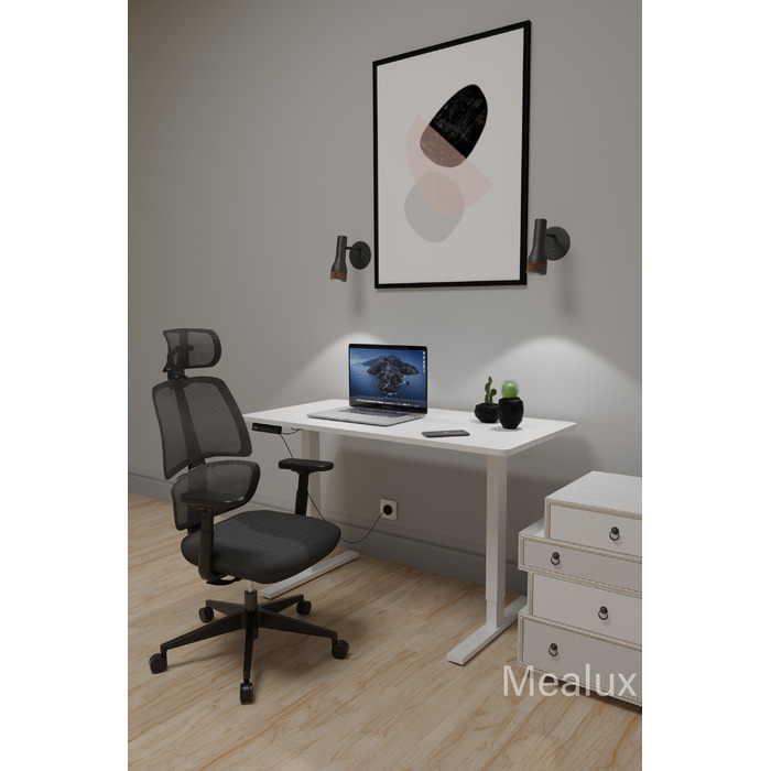 Комплект Mealux PowerDesk Lite Black + Leo Air Plus Black (арт. EVO-201 Lite W/W +Y 546 KB)