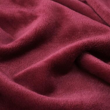 Покривало Флісова ковдра з краєм Ковдра з мікрофібри М'яка тепла легка ковдра 330GSM для ліжка, дивана тощо (130x150 см, бордовий)