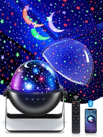 Дитячий проектор One Fire Star Sky, дитячий світлодіодний нічник, Дитяча Музична скринька з дистанційним управлінням, музичний таймер Bluetooth, поворот на 360