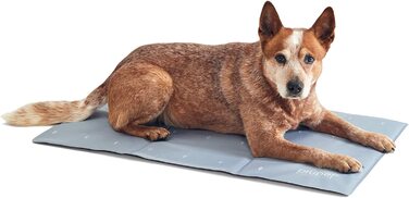 Охолоджуючий килимок PiuPet для собак 90x50 см I 2 конструкції в 1 I двосторонній охолоджуючий килимок для собак I охолоджуюче ковдру для собак I Килимок для собак сірого кольору I підходить навіть для великих собак і кішок