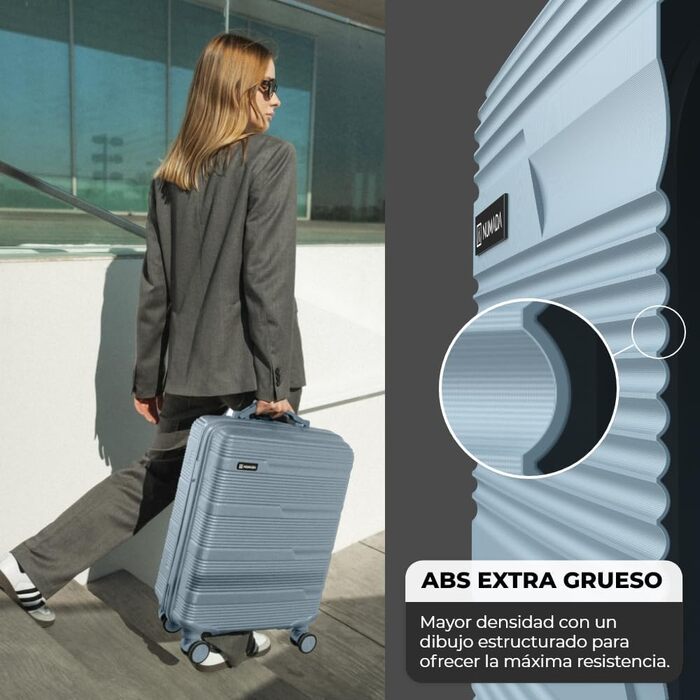 Набір валіз NUMADA Upfly T10 ABS: 3 шт. (55x40x20, 66x44x26, органайзер). Надійний та зносостійкий багаж