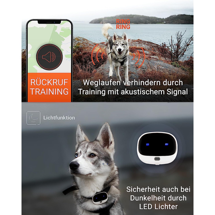 Трекер для собак-відстеження в реальному часі - Безпека для собак-водонепроникність IP67 (4G - для собак-білий), 4G-GPS-