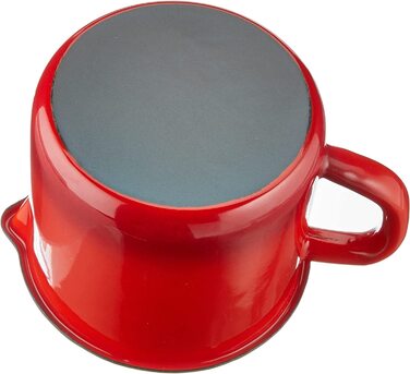 Емальований чайник Karl Krüger Rom 1л червоно-сірий з виливом, 12x12x11 см