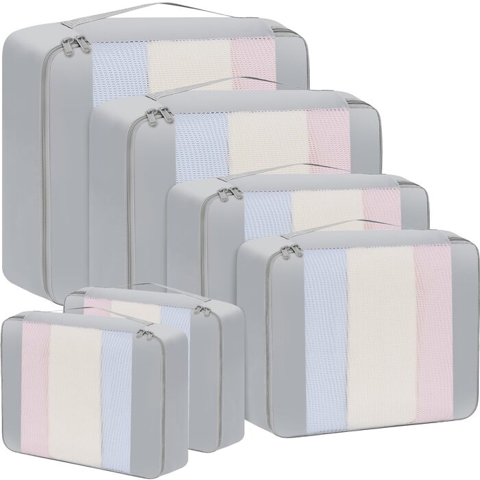 Набір органайзерів для одягу в дорогу BAGAIL, 10 шт., дорожні компресійні куби для пакування речей у валізу та ручну поклажу, рожевий