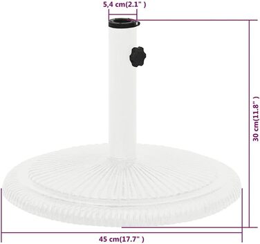 Підставка для парасольки від сонця, чавунна, біла 45x45x30 см - vidaXL