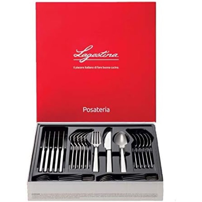 Набір столових приборів Lagostina Giada з нержавіючої сталі 18/10, 24 частини, для 6 осіб
