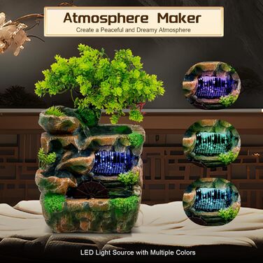 Кімнатний фонтан з LED підсвічуванням: декор для дому, офісу та інтер'єру