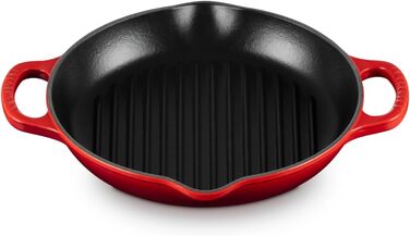LE CREUSET Signature Сковорода гриль кругла висока з чавуну, 25 см, Червоний (Ofenrot), для всіх типів плит та духовок