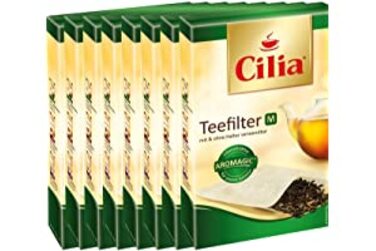 Фільтр для чаю CILIA 100 шт. Розмір М підходить для використання з тримачем і без нього (8 упаковок )