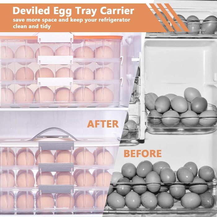 Контейнер для яєць з кришкою, 2-ярусний, 36 відділень, зелений, з ручкою та інжектором, для холодильника, складаний, портативний, прозорий, для вечірок, пікніків, подорожей