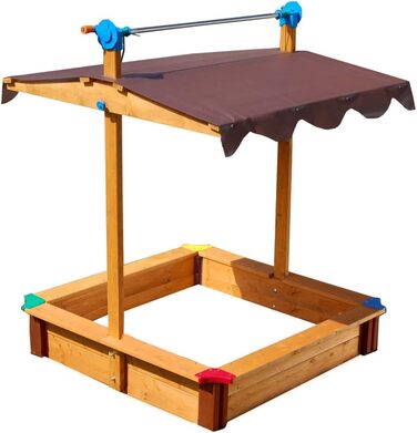 Пісочниця GASPO Felix з кришкою, 100x100x120 см, збірний комплект з масивного дерева, Made in Austria, сертифікована TÜV