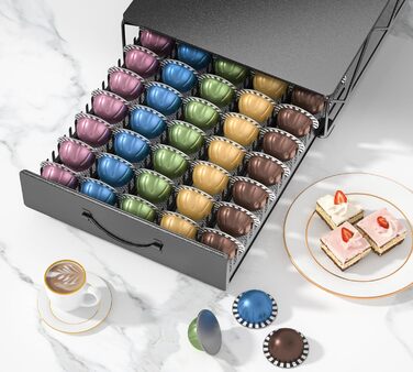 Тримач для капсул Vertuo та Nespresso: органайзер на 90 капсул, металевий, для Vertuo 40