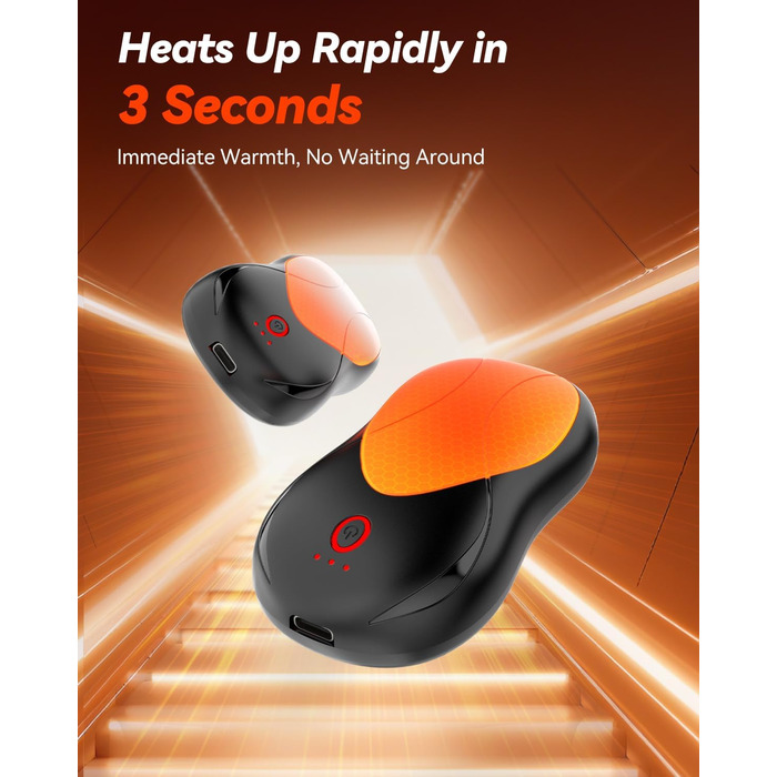 Електричні грілки для рук PHEJIE, 2 шт. з підзарядкою, 3 режими нагріву, портативні, для активного відпочинку, кемпінгу, гольфу, подарунок для жінок та чоловіків (чорний, срібний)