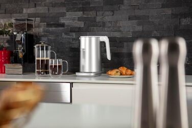 Електричний чайник ZWILLING Enfinigy Pro з регулюванням температури, фільтром від накипу, функцією підтримання тепла, бездротовий, 1850 Вт, 1,5 л, срібляний