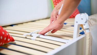 Захисний бортик для ліжка Roba Klipp-Klapp 100 бежевий 100x40 см - бортик для дитячого ліжечка, складаний, захист від випадання для немовлят та дітей