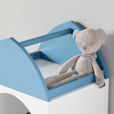 Дитяча полиця Книжкова шафа Дитяча кімната Полиця для зберігання для дітей Дитячі дитячі меблі біло-блакитні BHT приблизно 6120x32 см, 87-W