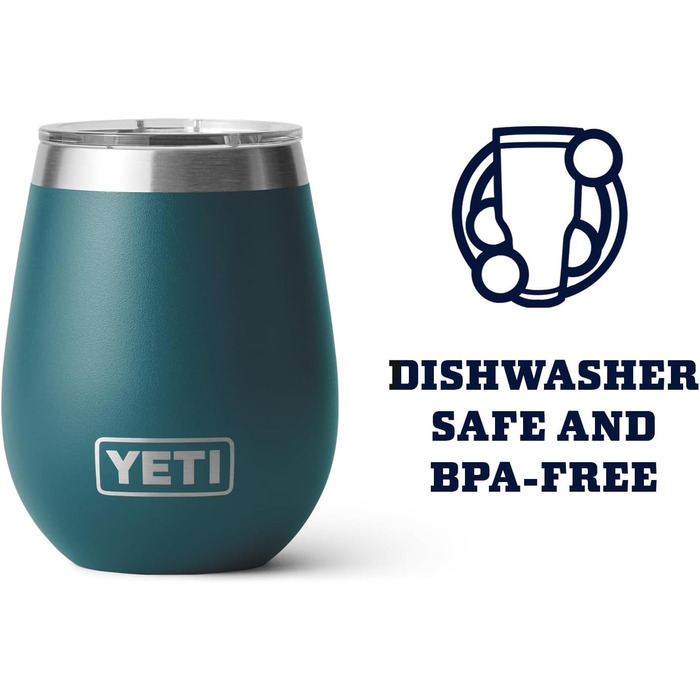 Термос YETI Rambler для вина, вакуумна ізоляція, нержавіюча сталь, кришка MagSlider, 296 мл (Agave Teal)