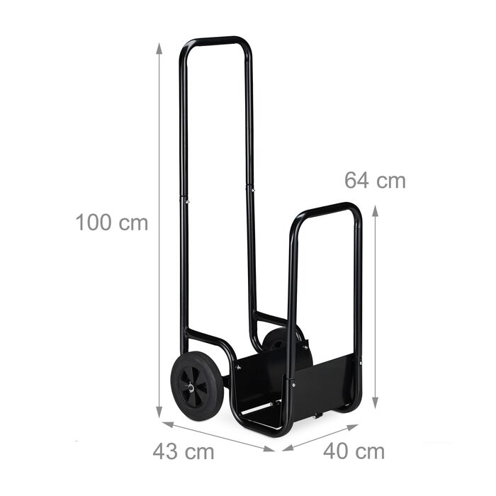 Візок для дров Relaxdays (чорний)