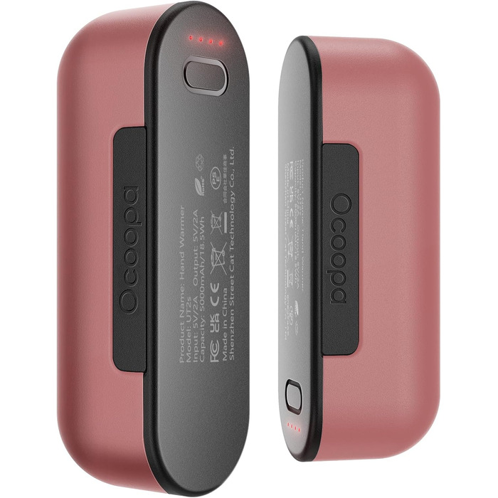 Електричний грілка для рук OCOOPA MagTwins (Рожевий), 10000 mAh, 4 режими нагріву, USB Powerbank, 2 шт.