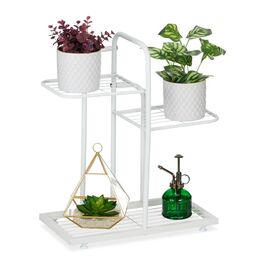 Relaxdays White Plant Stand 3 яруси