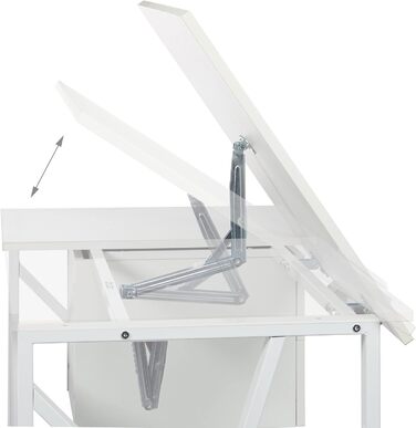 Стіл Relaxdays з можливістю нахилу, регульована робоча поверхня, стіл для ноутбука або креслярський стіл, HBT 75x110x55 см, білий