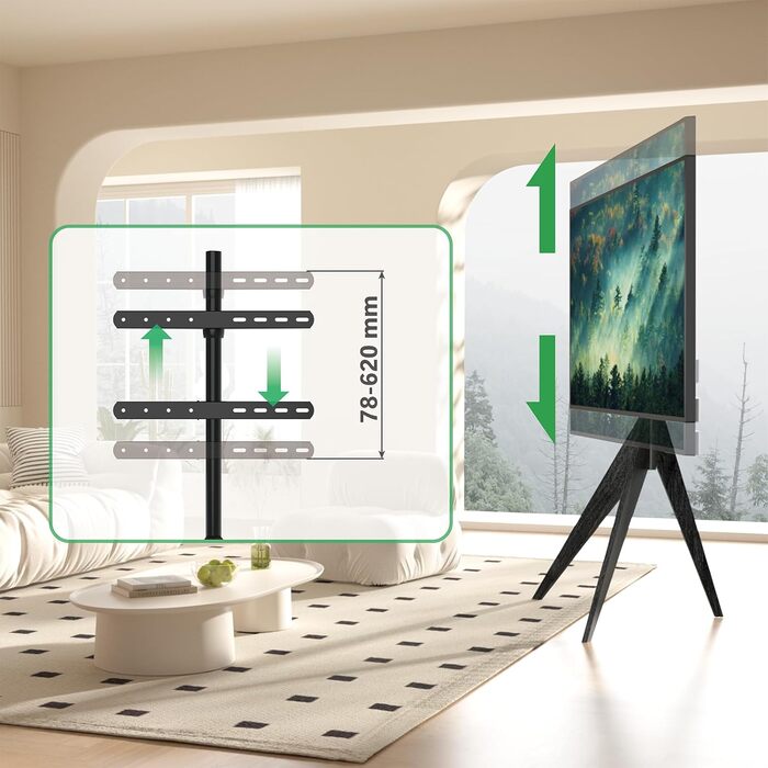 Підставка для телевізора XTRARM Argo, 26-65 дюймів, 40 кг, VESA 400x400 мм, поворот 360°, чорна