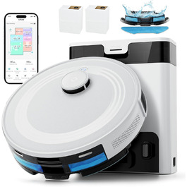 Робот-пилосос LEFANT M2 Plus з картографією, лазерною навігацією, 6000Pa, персоналізованим прибиранням, WiFi/App/Alexa, чорний