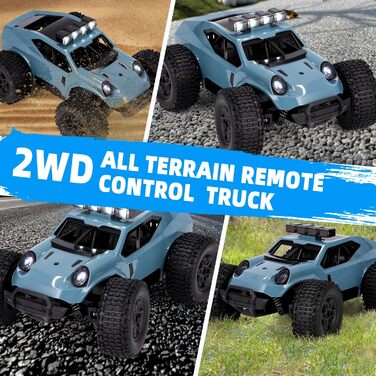 Радіокерований позашляховик Monstertruck 1:20 2.4GHz з фарами, 3 акумулятори (70 хв роботи) - іграшка для дітей та дорослих