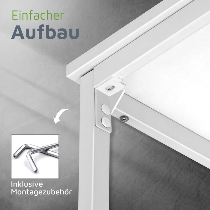 Барний стіл BeFair з дуба та білого кольору, 120x40x100 см, з підніжкою, індустріальний дизайн, металеві ніжки – комфорт та стабільність