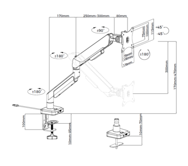 Настільне кріплення для монітора Anda Seat Stealth Pro II RGB 17’’-42’’ Orange