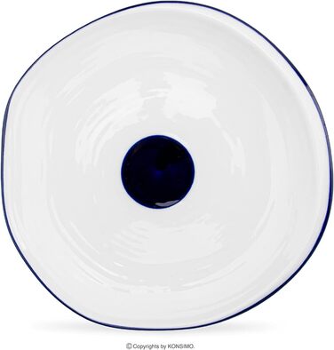 Набір посуду 6P - KROG Набір тарілок для мікрохвильової печі 18 шт. - Тверда порцеляна ручної роботи - неправильної форми (набір для піци з 7 предметів)