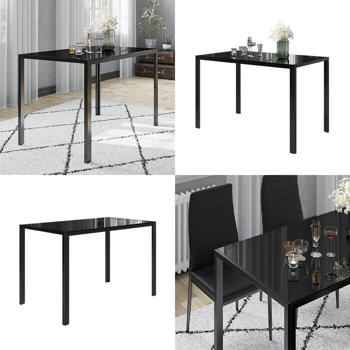 Обідній стіл Vicco Grand, 120x75 см, чорний