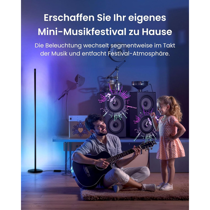 SwitchBot Matter RGBICWW Настільна лампа для вітальні та спальні, димується, з підтримкою Apple Home, Alexa, Google Home, керування через APP, музичні та сценарні режими, чорна LED лампа