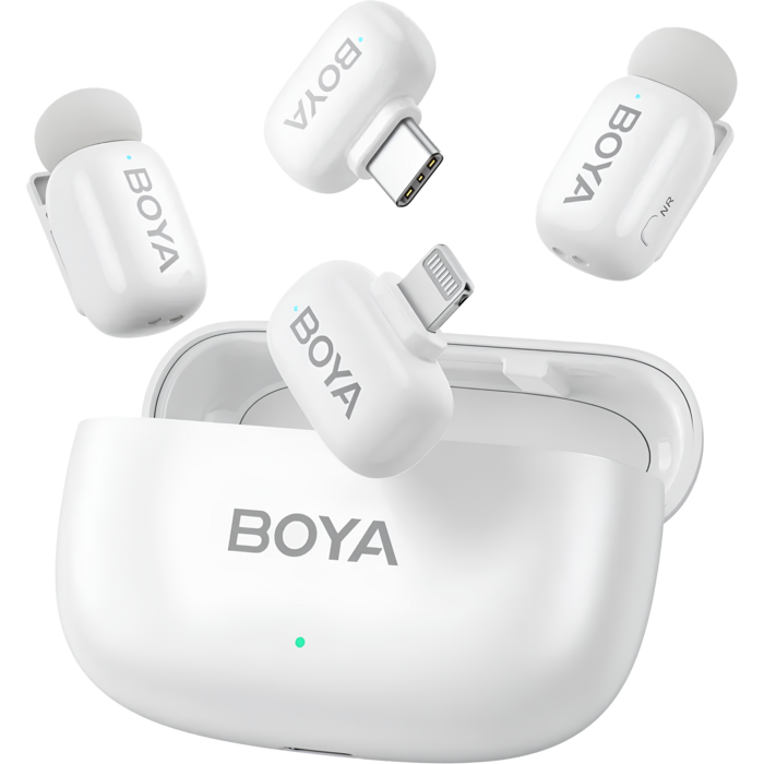 Бездротовий петличний мікрофон BOYA mini-13 Type-C/Lightning White