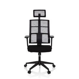 Офісне крісло / Крісло на коліщатках SPINIO PRO з сітчастою/тканинною оббивкою, чорного кольору, hjh OFFICE