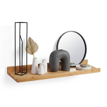 Набір з 2 бамбукових полиць-карнизов Camerado 60 см - настінне дерев'яне полиця з кріпленнями та заглушками