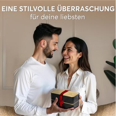 Ланчбокс Umami Lunchbox для дорослих, 1200 мл, з відділеннями та 4 столовими приборами, чорний & бежевий