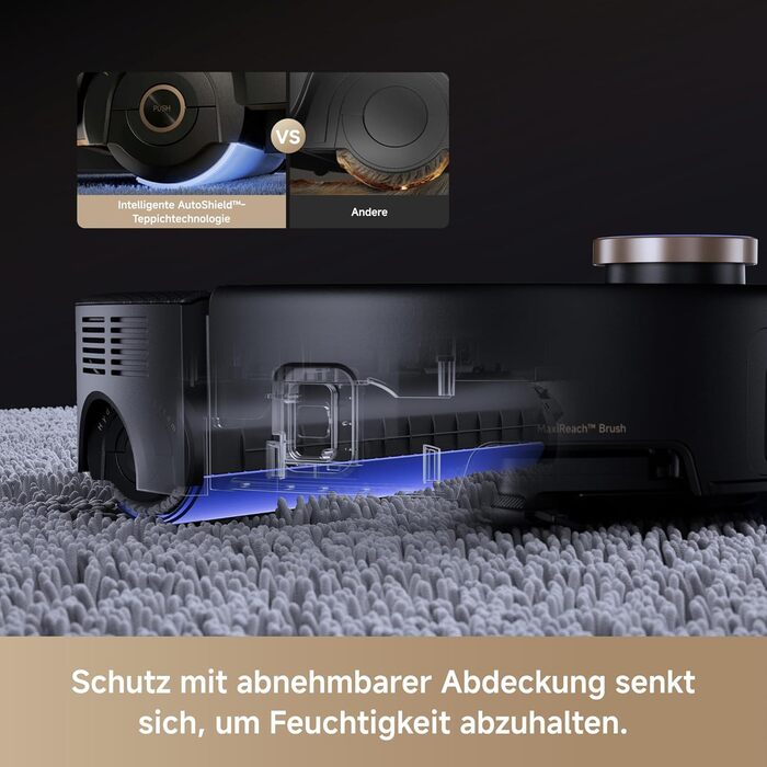 Робот-пилосос Mova Z60 Ultra Complete з вологою тканиною 28000 Па, LiftPro, перешкоди 8 см, DToF+Dual Laser+RGB/LED, AutoShield для килимів, MaxiReach моп & щітка, чорний