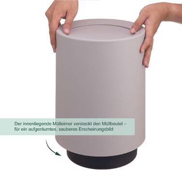 Відро для сміття Relaxdays з кришкою-качалкою, 13 літрів