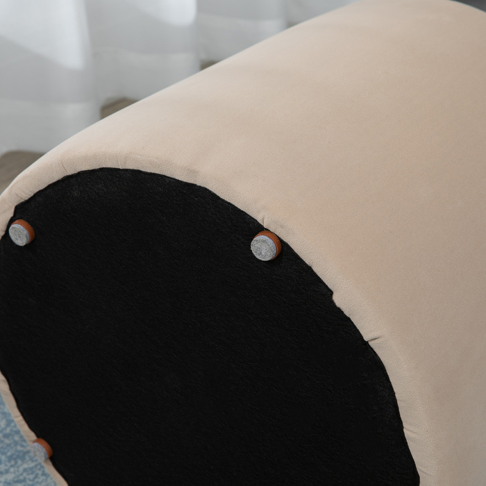 HOMCOM Ottoman Круглий пуф зі знімною кришкою для зберігання Beige Velvet Look Ø44 см x 47,5 см як журнальний столик